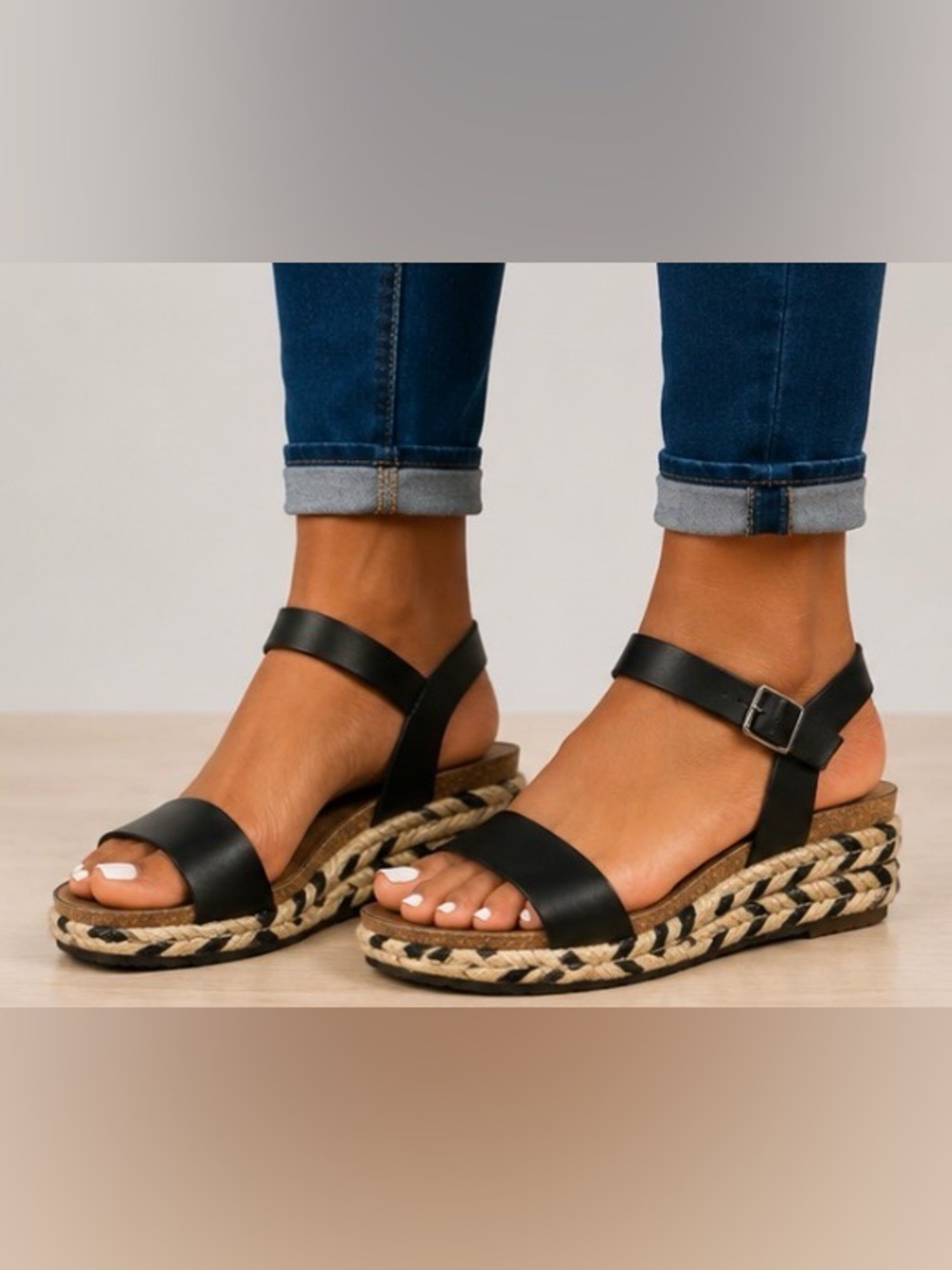 N REPORT WOMEN’S JUTA LOW WEDGE ANKLE SANDALS